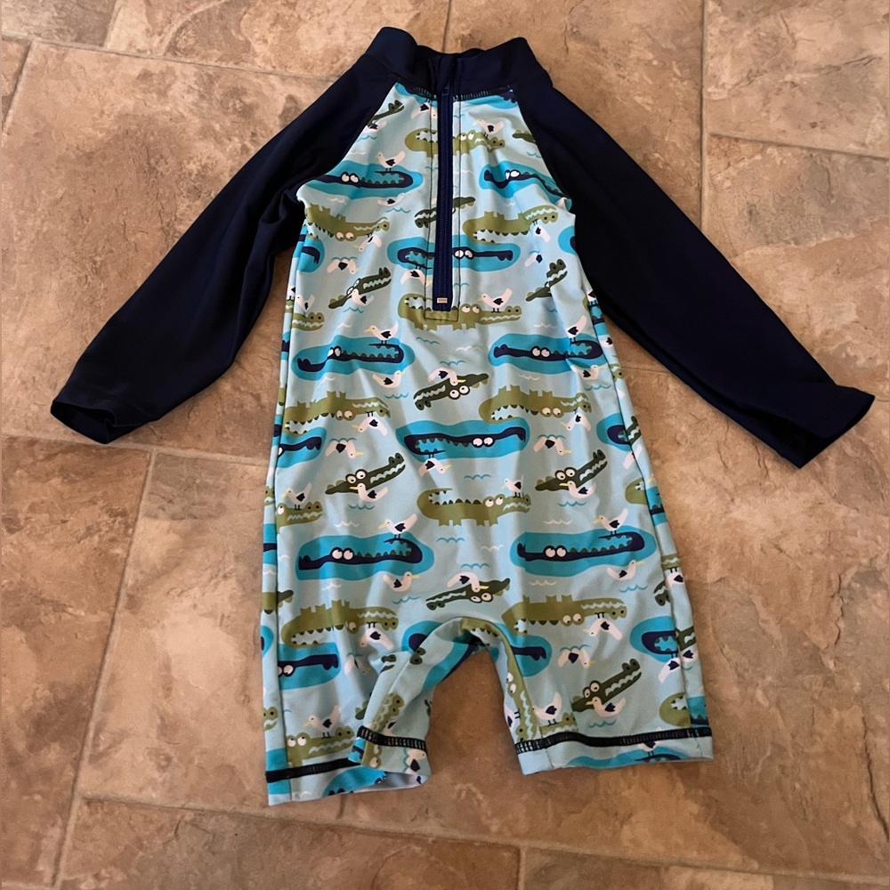 One Piece Crocodile Print Toddler Swimsuit